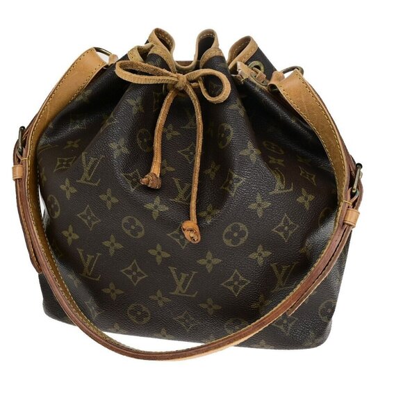 LOUIS VUITTON Petit Noe Drawstring Shoulder Bag Monogram Leather